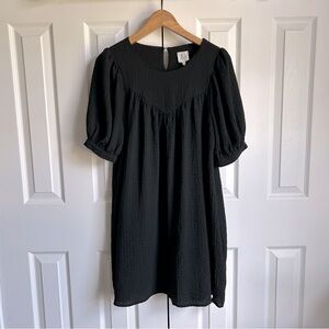 black short sleeve victorian ghost babydoll dress